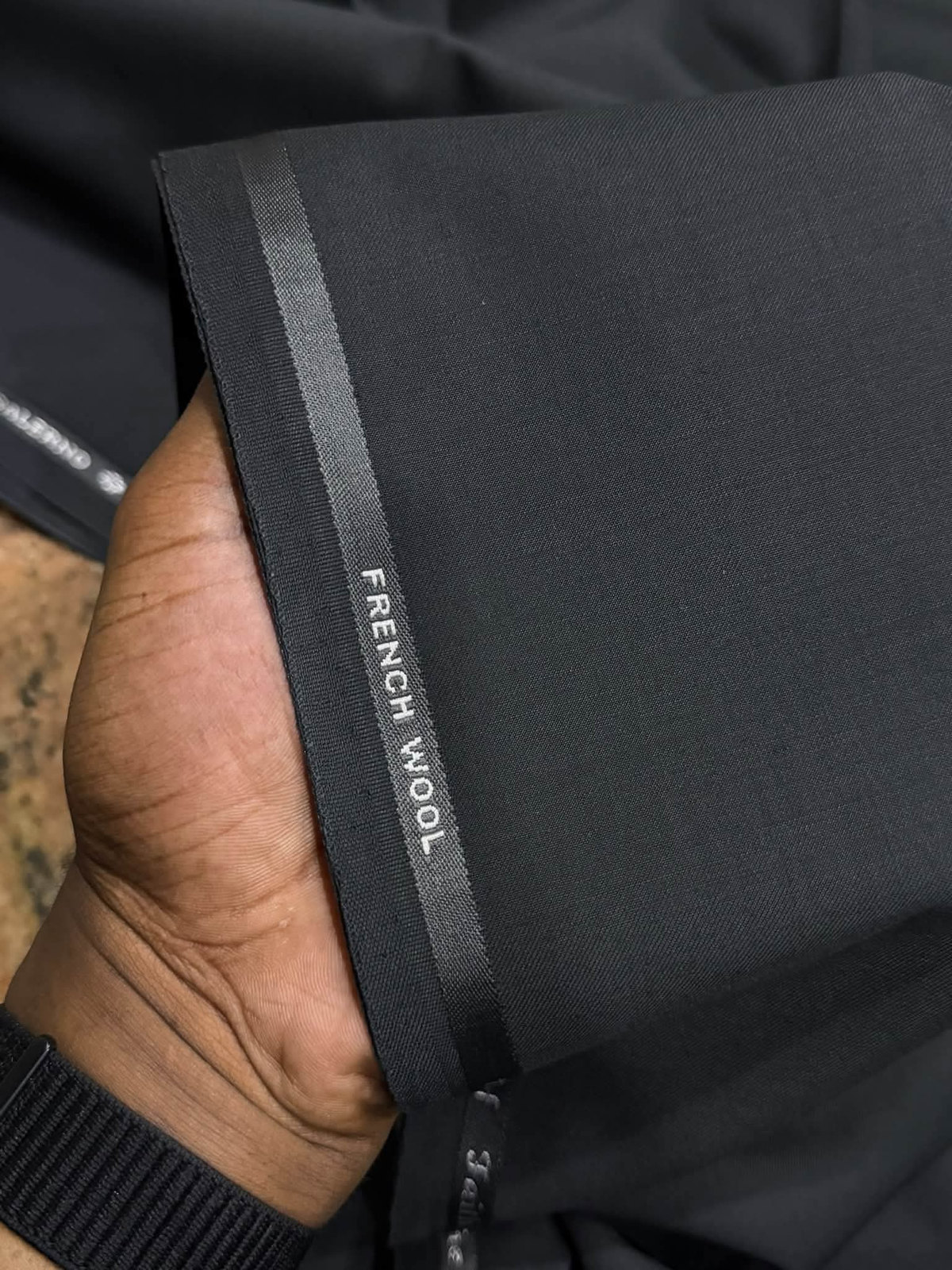 Black French Wool fabric